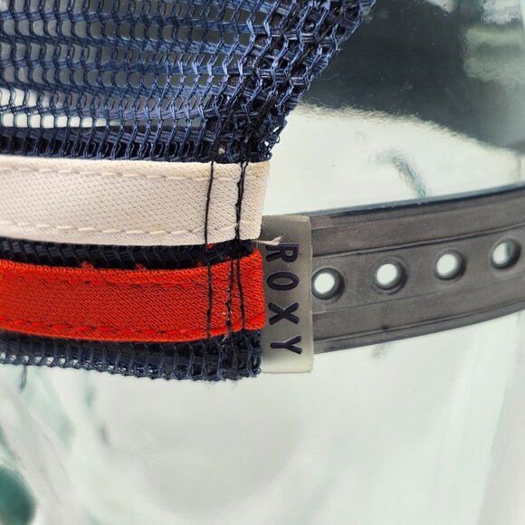 Roxy Patriotic American Stars Stripes Red White Blue Trucker Hat Mesh Snapback - Picture 9 of 13